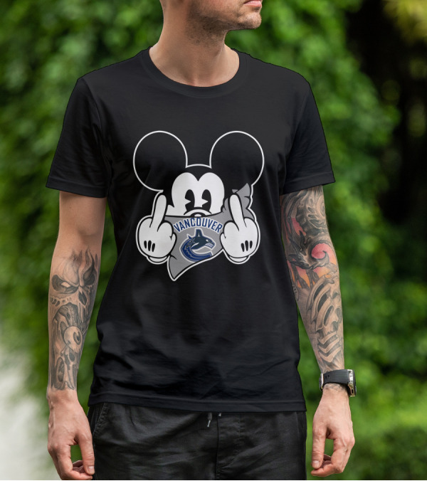 Vancouver Canucks Mickey Mouse Middle Finger T-Shirt