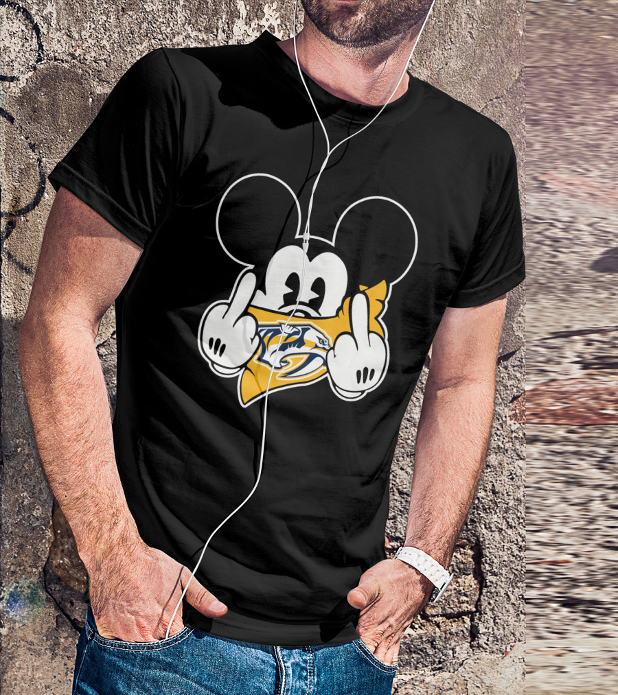 Nashville Predators Mickey Mouse Middle Finger T-Shirt