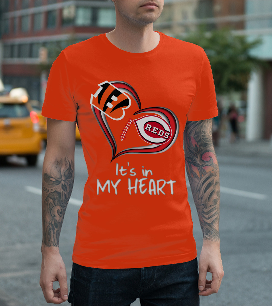Bengals Reds It's In My Heart T-Shirt