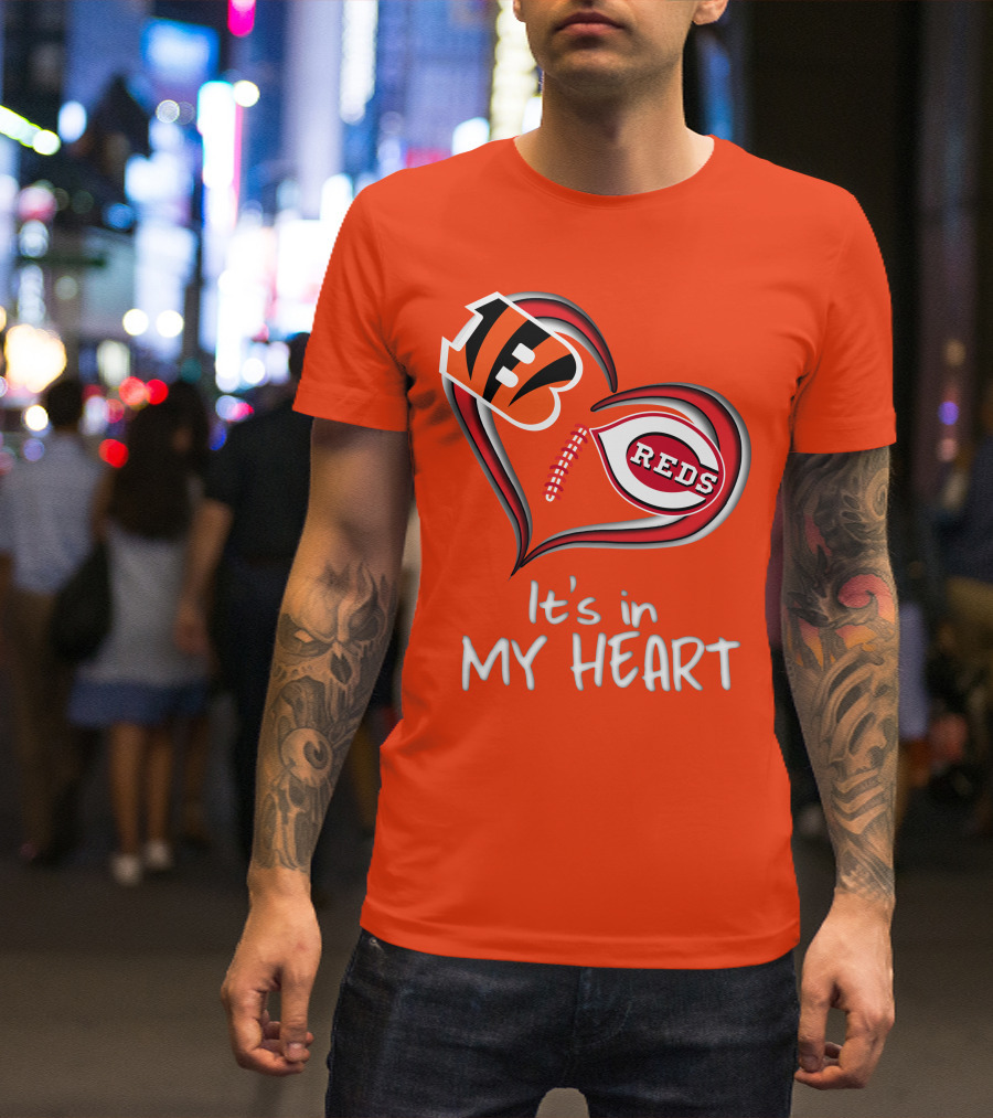 Bengals Reds It's In My Heart T-Shirt