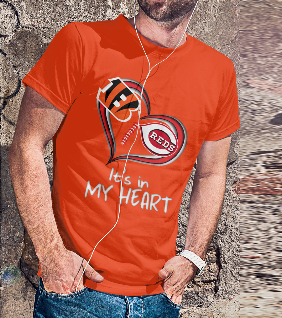 Bengals Reds It's In My Heart T-Shirt