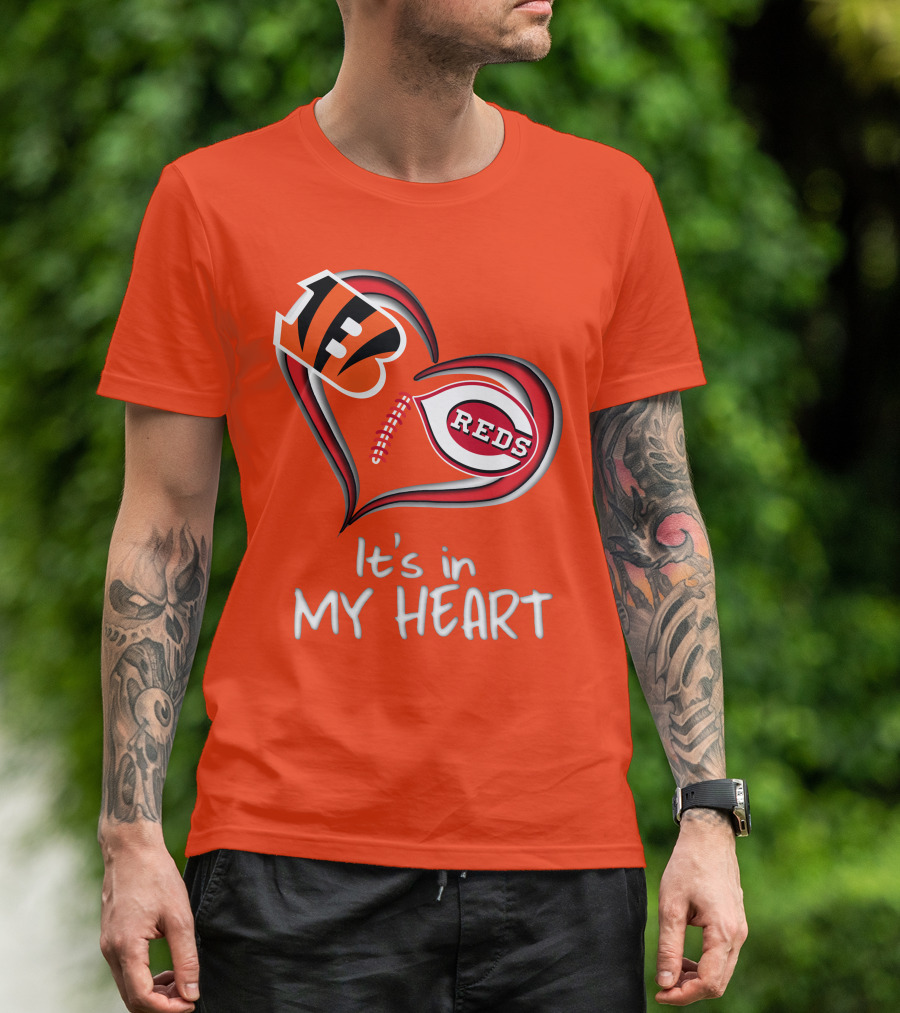 Bengals Reds It's In My Heart T-Shirt