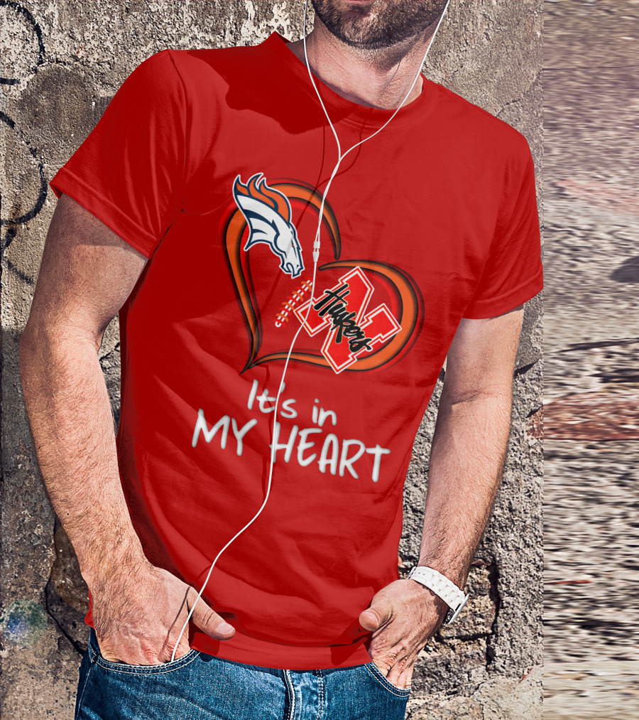 Broncos Huskers It's In My Heart T-Shirt