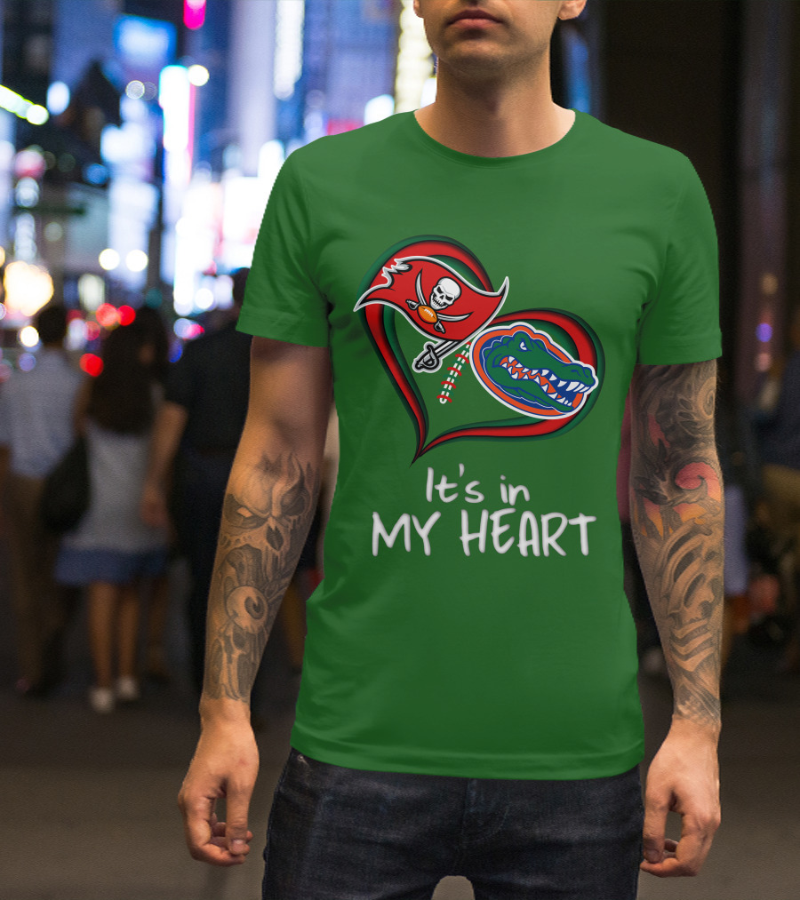 Tampa Bay Buccaneers And Florida Gators It's In My Heart T-Shirt