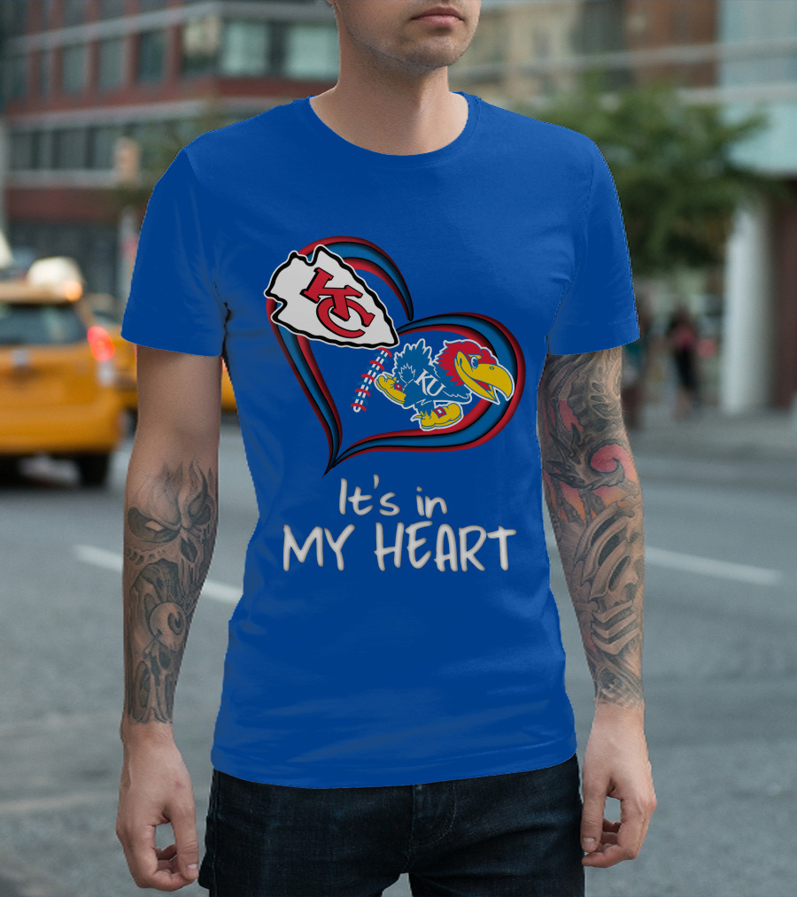 Kansas City Chiefs And Kansas Jayhawks It's In My Heart T-Shirt