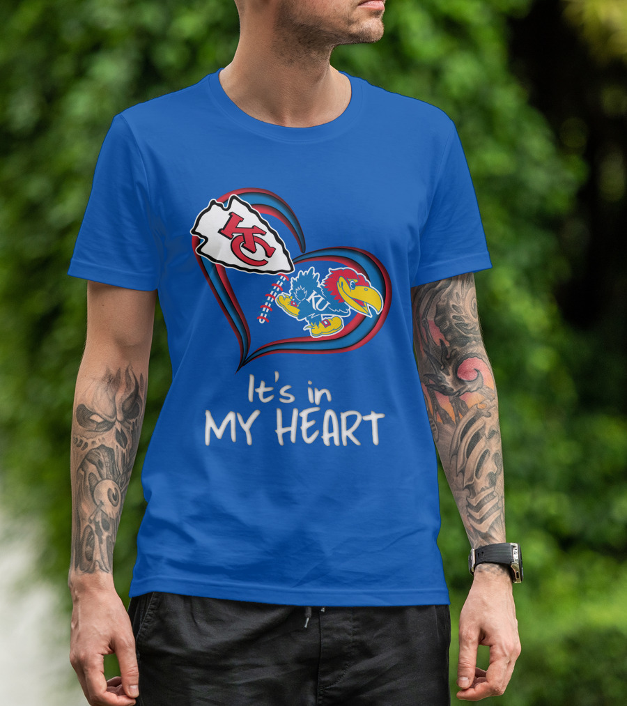Kansas City Chiefs And Kansas Jayhawks It's In My Heart T-Shirt