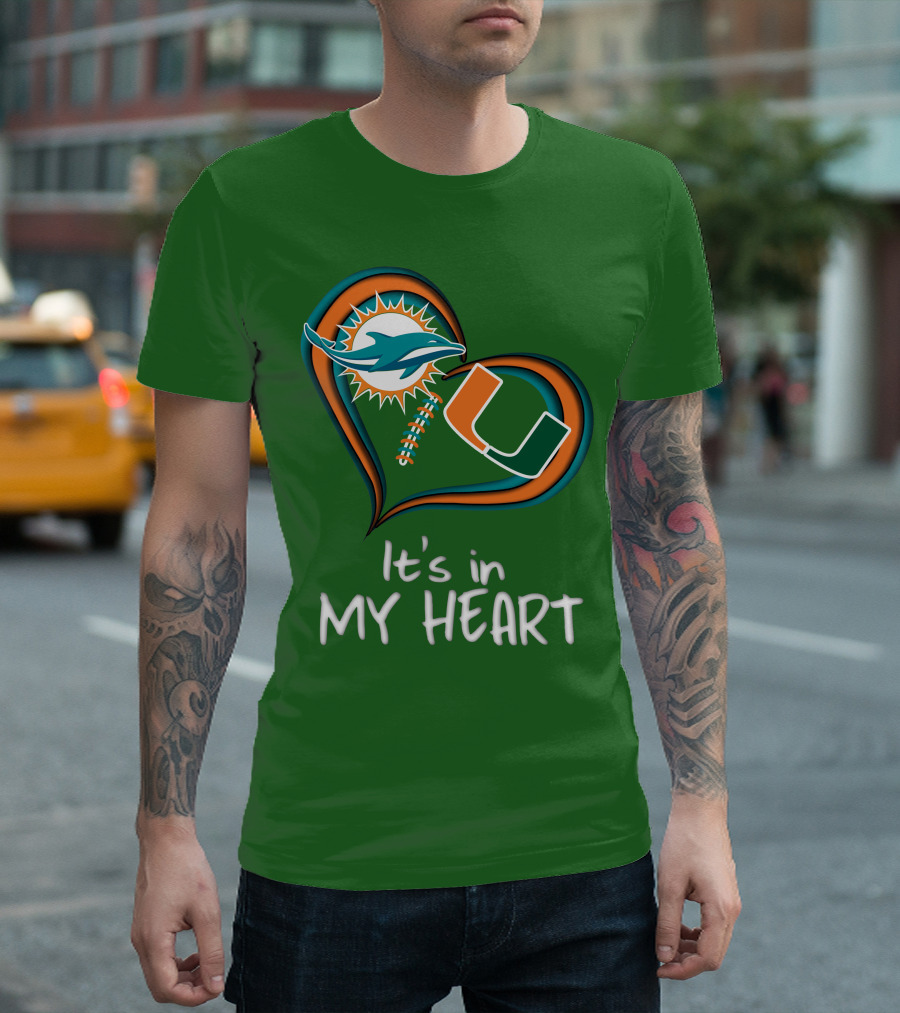Dolphins Hurricanes It's in My Heart T-Shirt