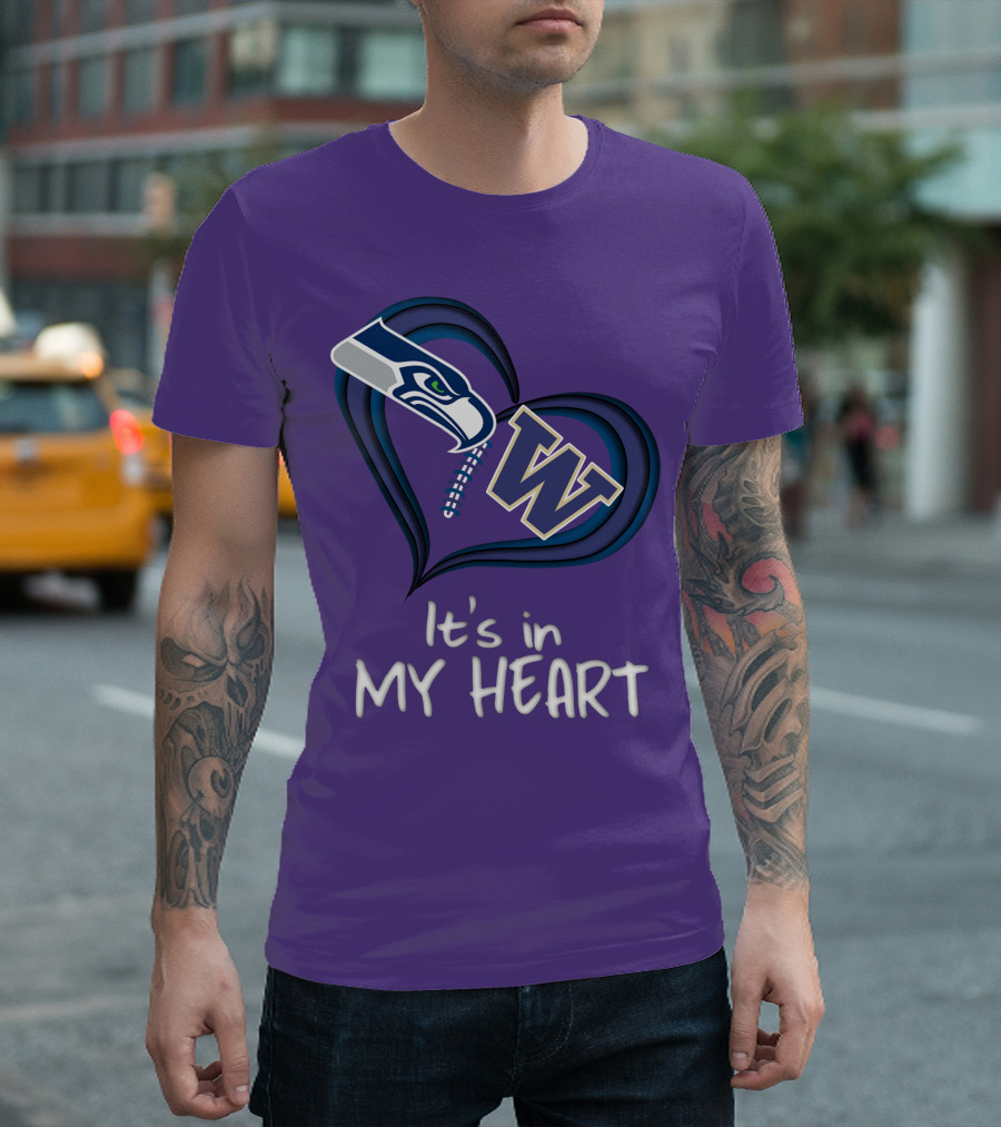 Seahawks Huskies It's in My Heart T-Shirt
