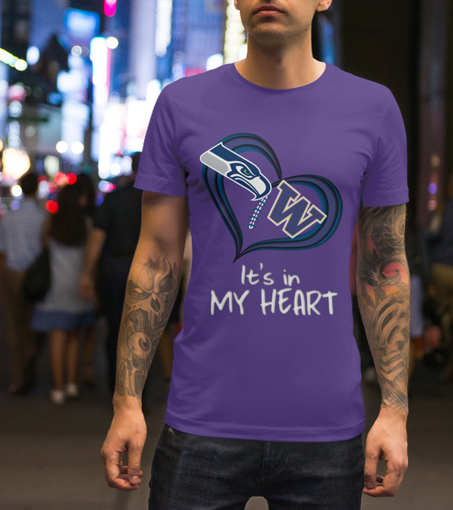 Seahawks Huskies It's In My Heart T-Shirt