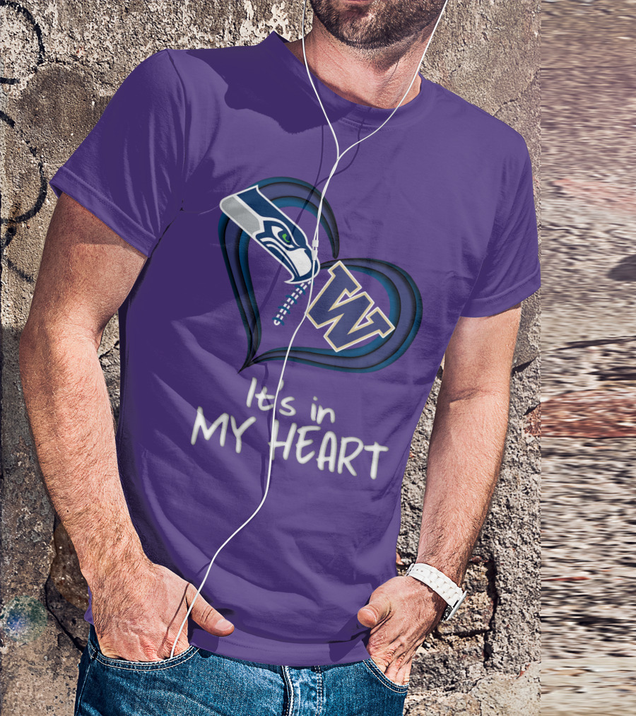 Seahawks Huskies It's In My Heart T-Shirt