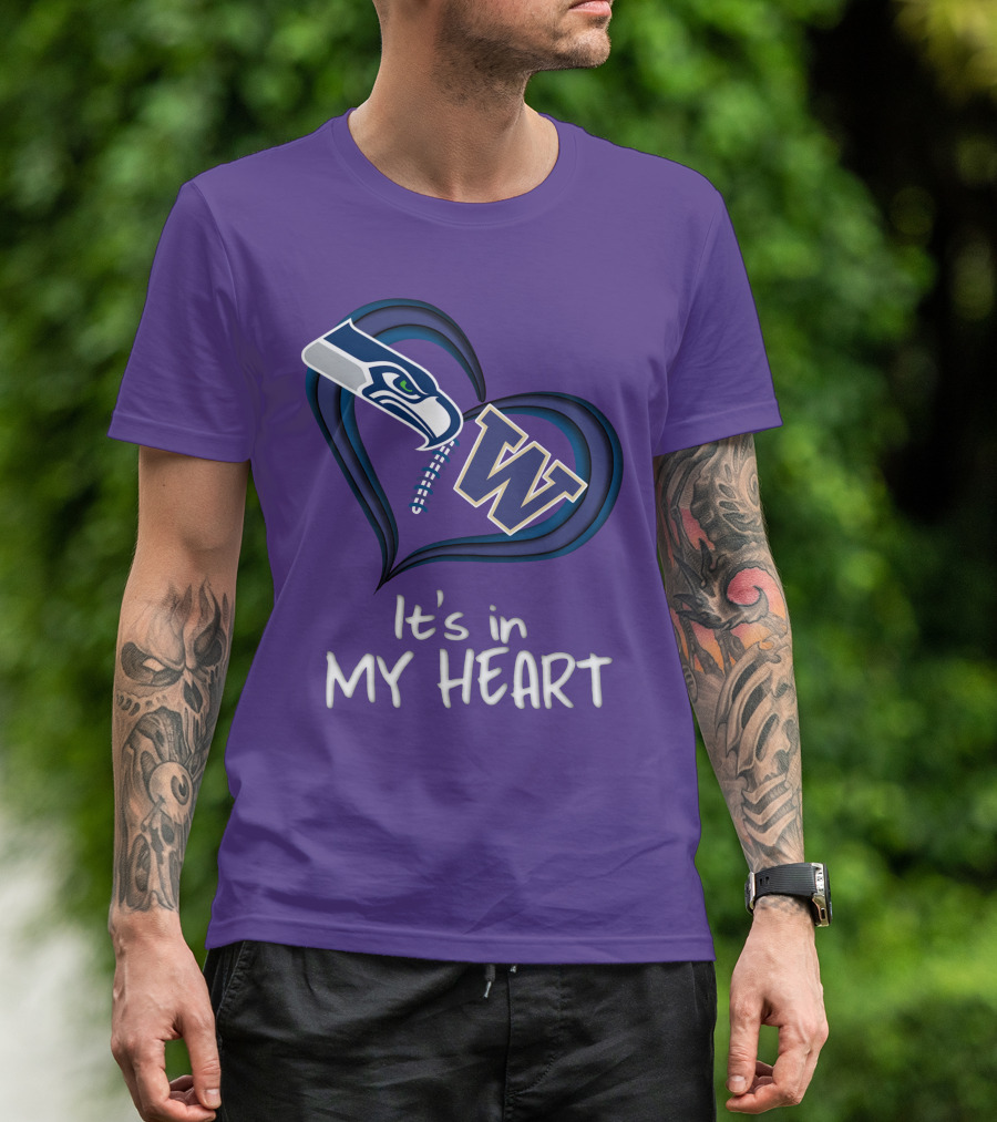 Seahawks Huskies It's In My Heart T-Shirt
