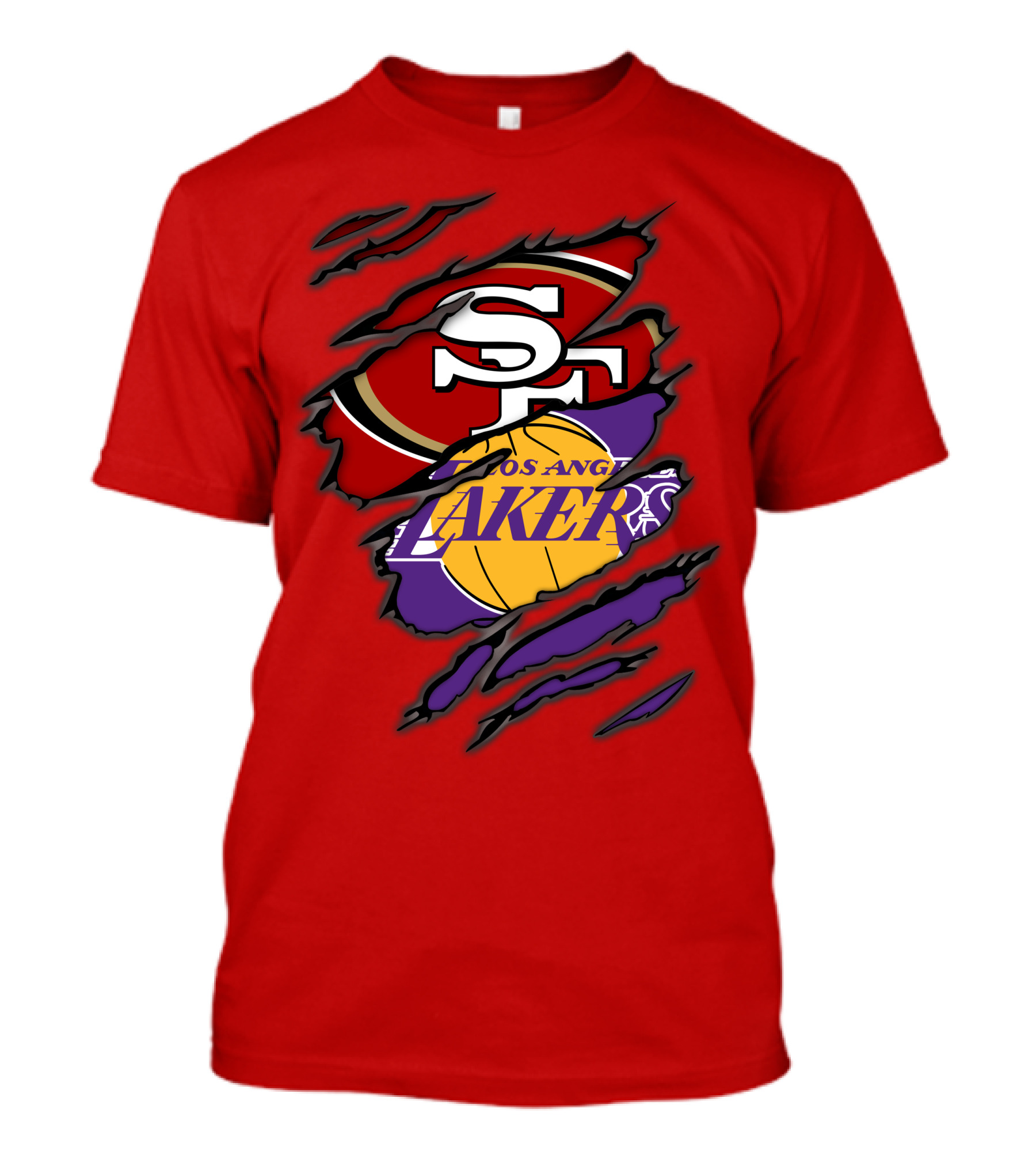 San Francisco 49ers And Los Angeles Lakers Fan T-Shirt