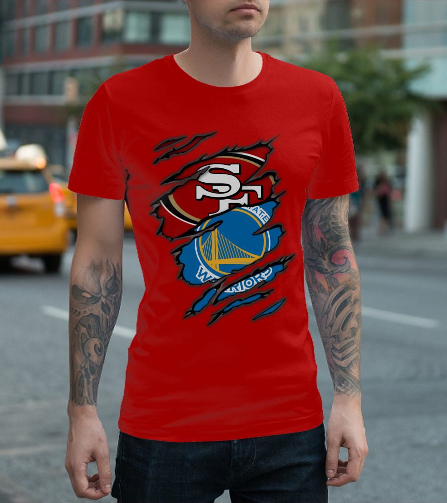 San Francisco 49ers Golden State Warriors Logos T-Shirt