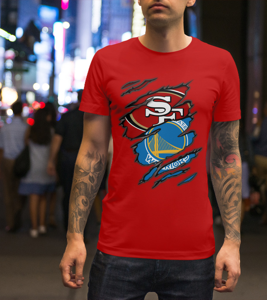 San Francisco 49ers Golden State Warriors Logos T-Shirt