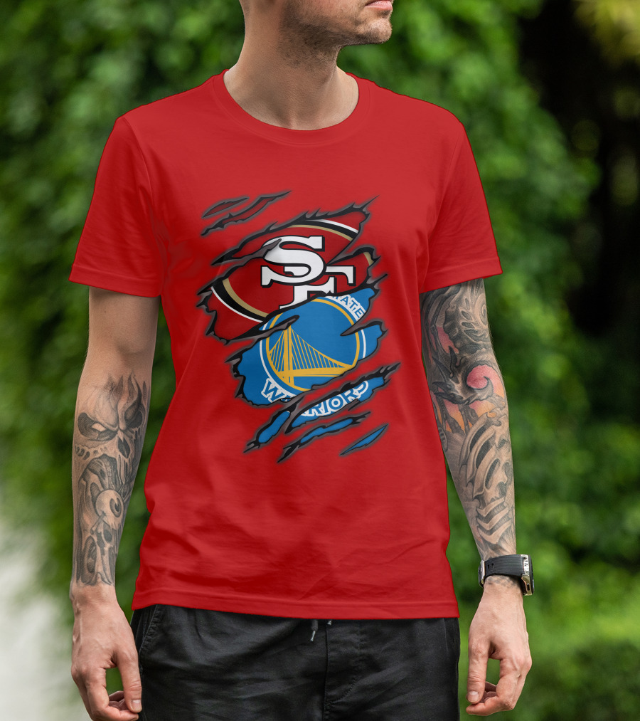 San Francisco 49ers Golden State Warriors Logos T-Shirt
