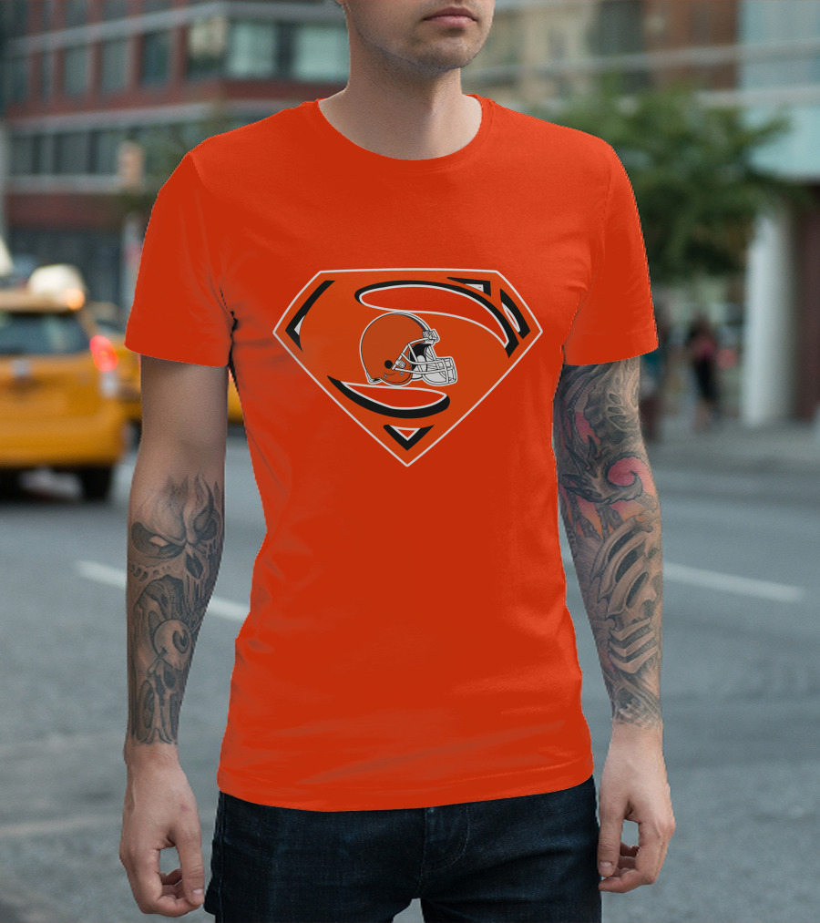 Cleveland Browns Football Helmet Superhero T-Shirt