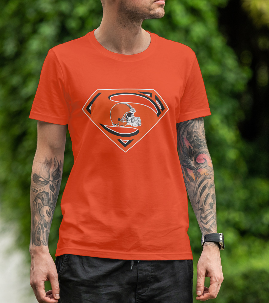 Cleveland Browns Football Helmet Superhero T-Shirt