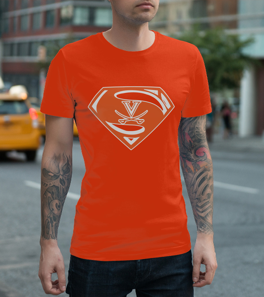 Cavaliers Orange S Shield With V And Crossed Swords T-Shirt