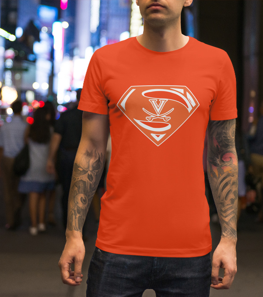 Cavaliers Orange S Shield With V And Crossed Swords T-Shirt