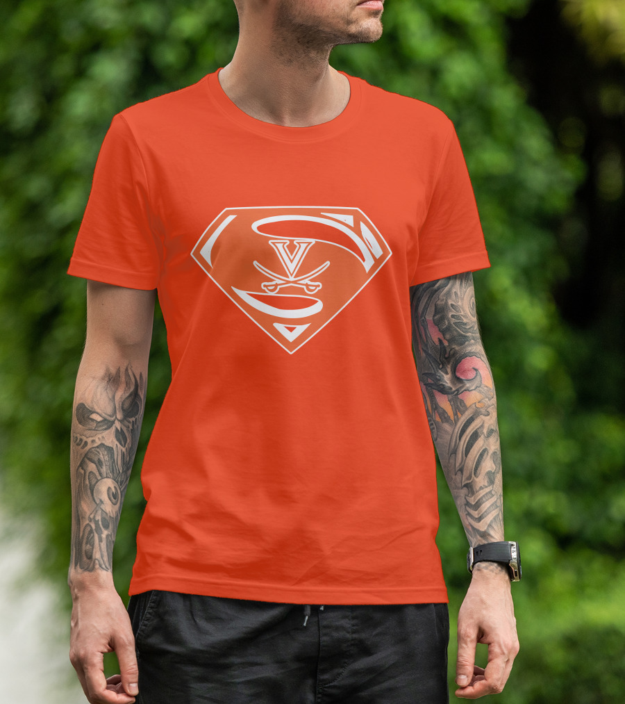 Cavaliers Orange S Shield With V And Crossed Swords T-Shirt