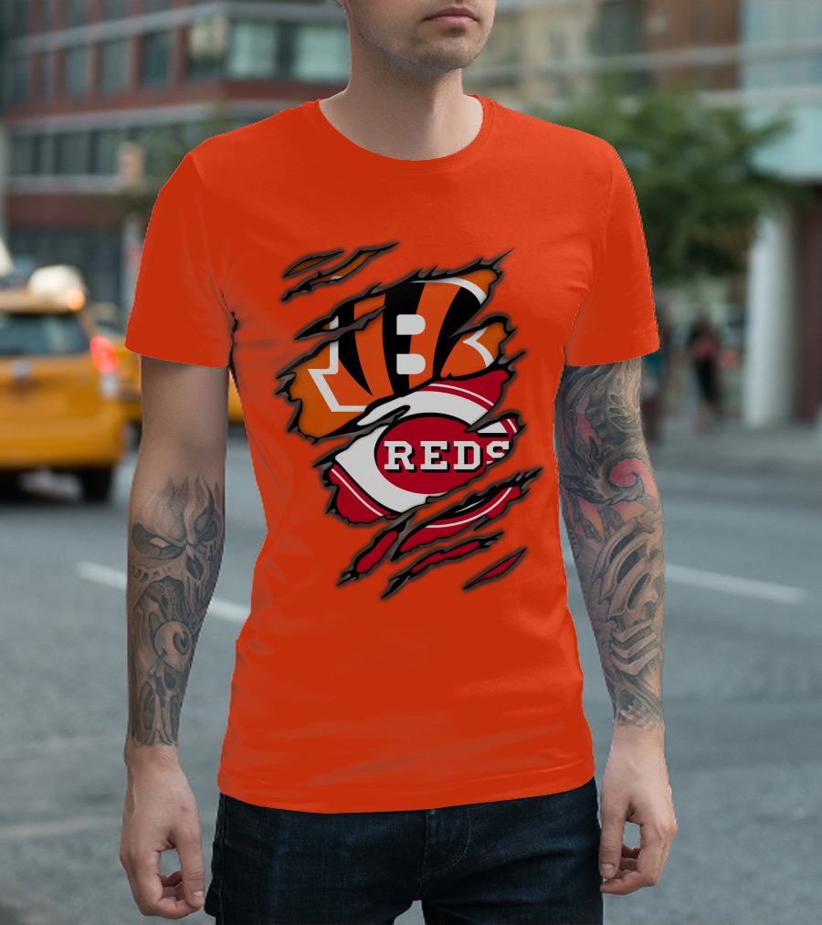 Bengals Reds Cincinnati Sports Claw Marks T-Shirt