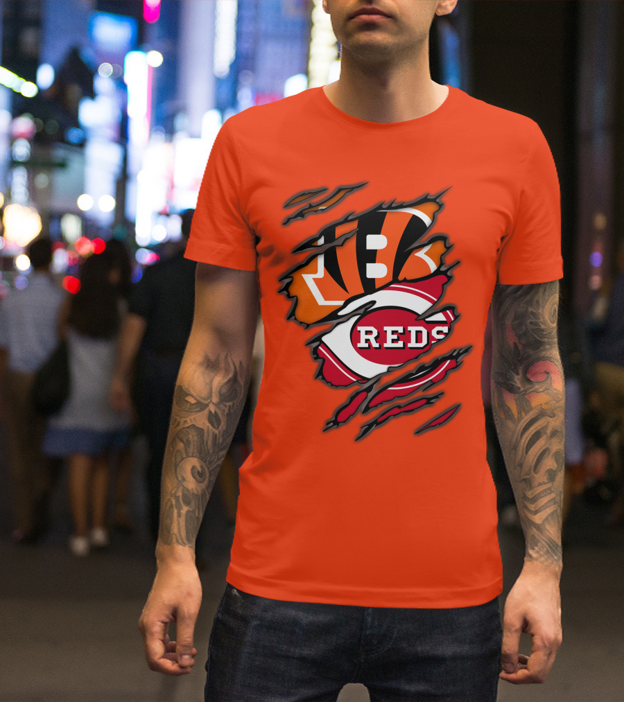 Bengals Reds Cincinnati Sports Claw Marks T-Shirt
