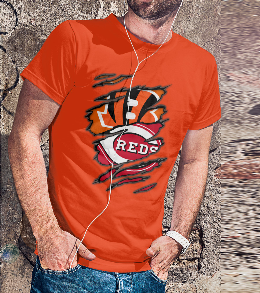 Bengals Reds Cincinnati Sports Claw Marks T-Shirt