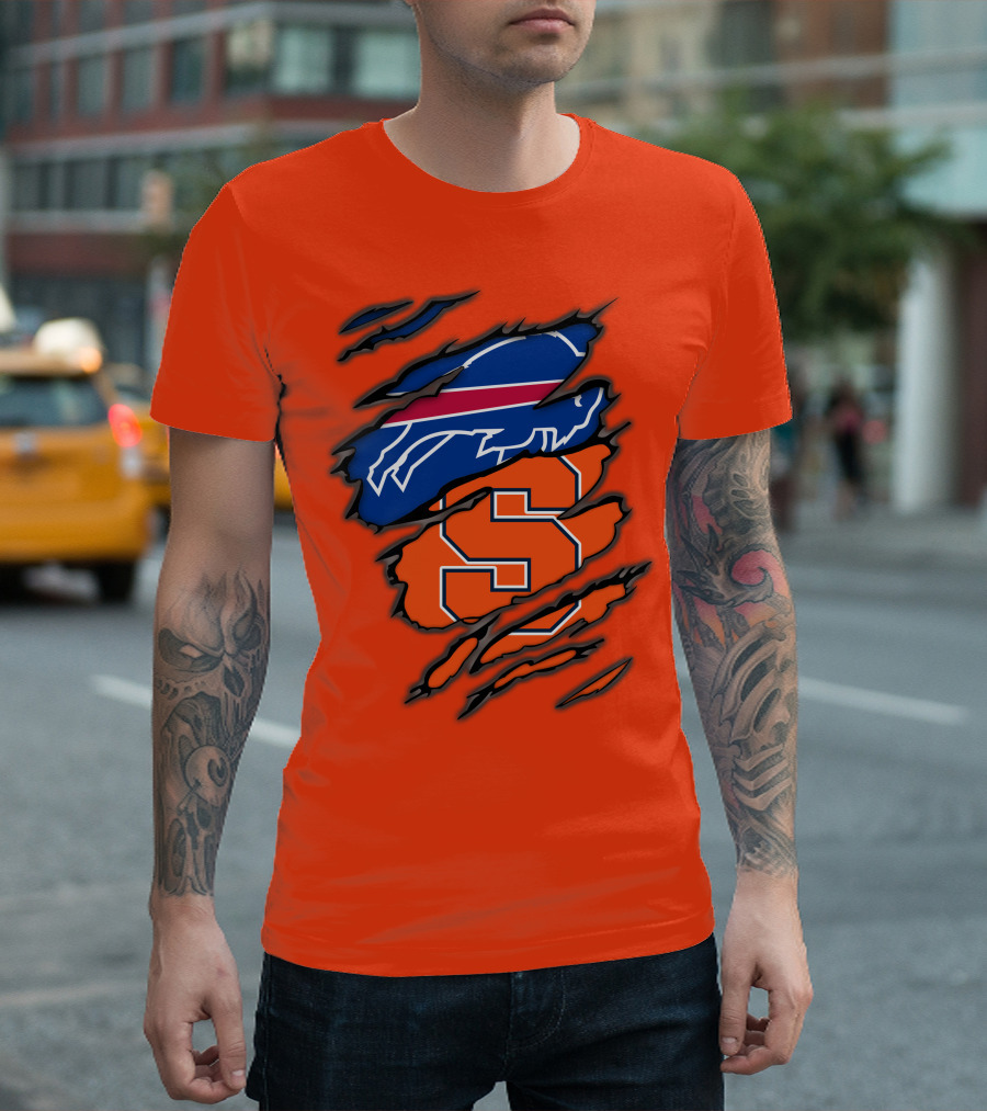 Buffalo Bills Syracuse University Orange Logo Combination T-Shirt