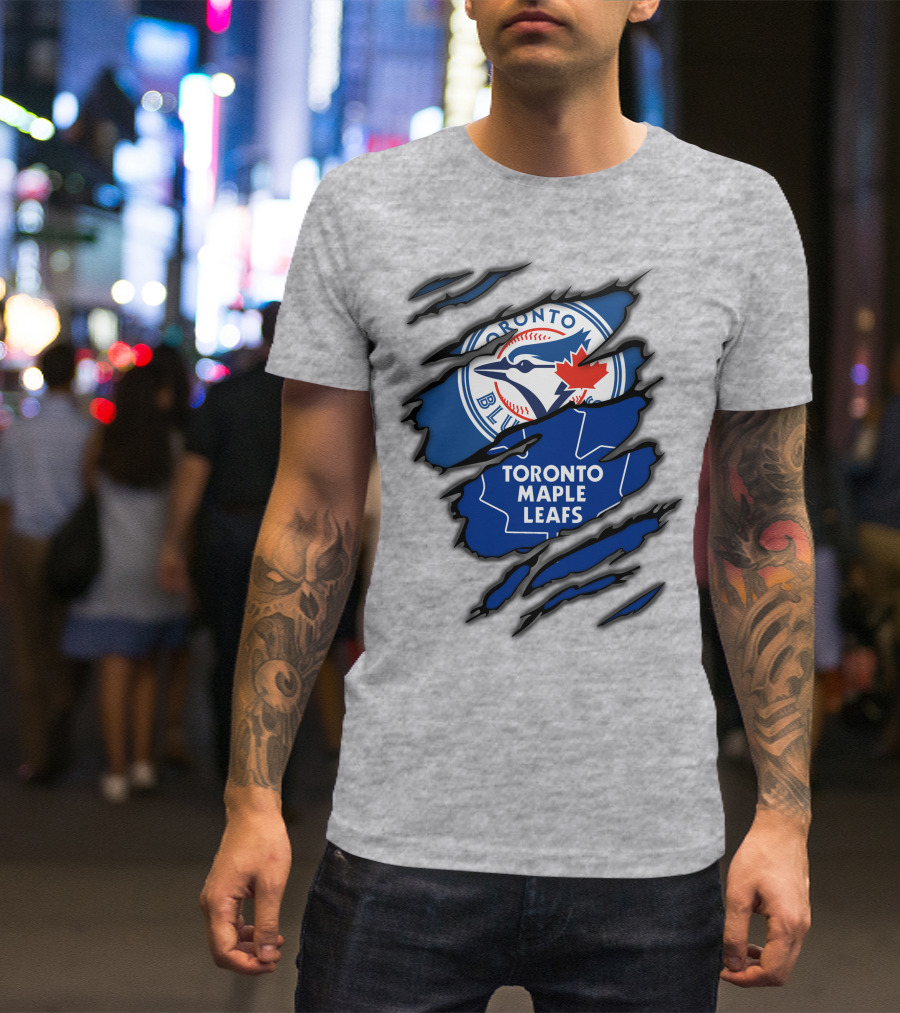 Toronto Blue Jays Maple Leafs Ripped Claw Marks T-Shirt