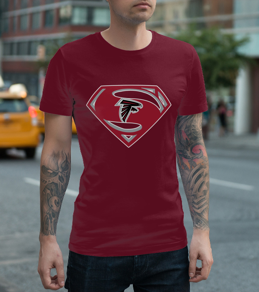 Atlanta Falcons Super Man Logo Combination T-Shirt