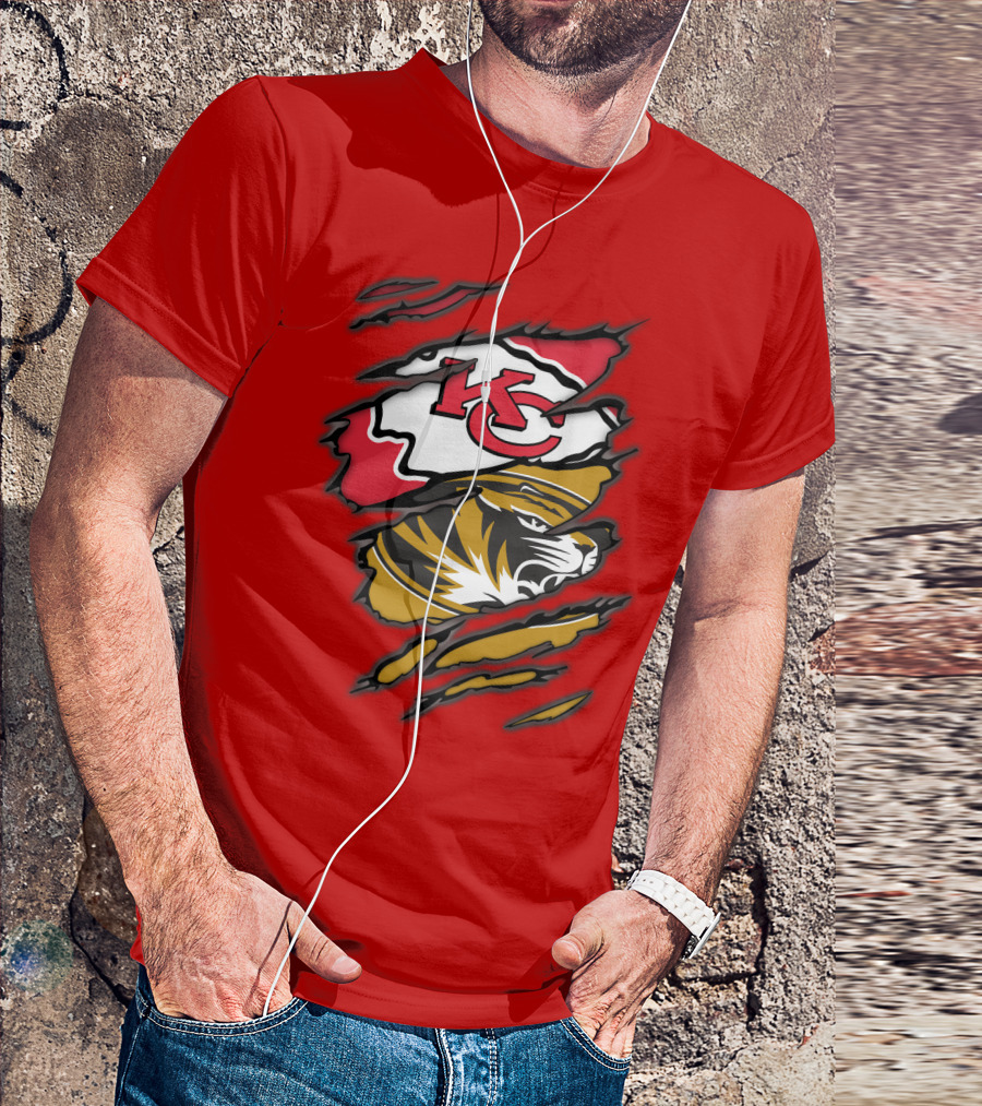 KC Chiefs Missouri Tigers Claw T-Shirt
