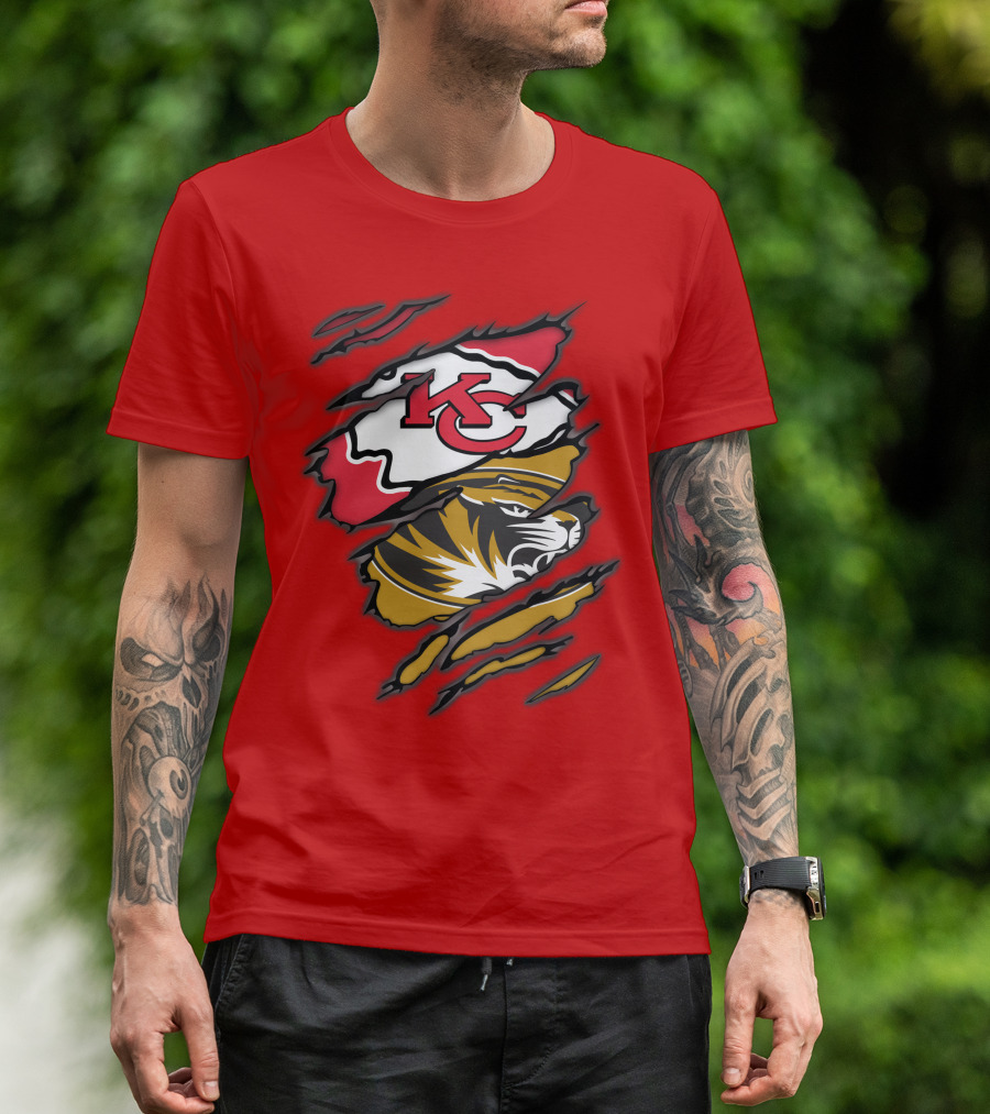 KC Chiefs Missouri Tigers Claw T-Shirt
