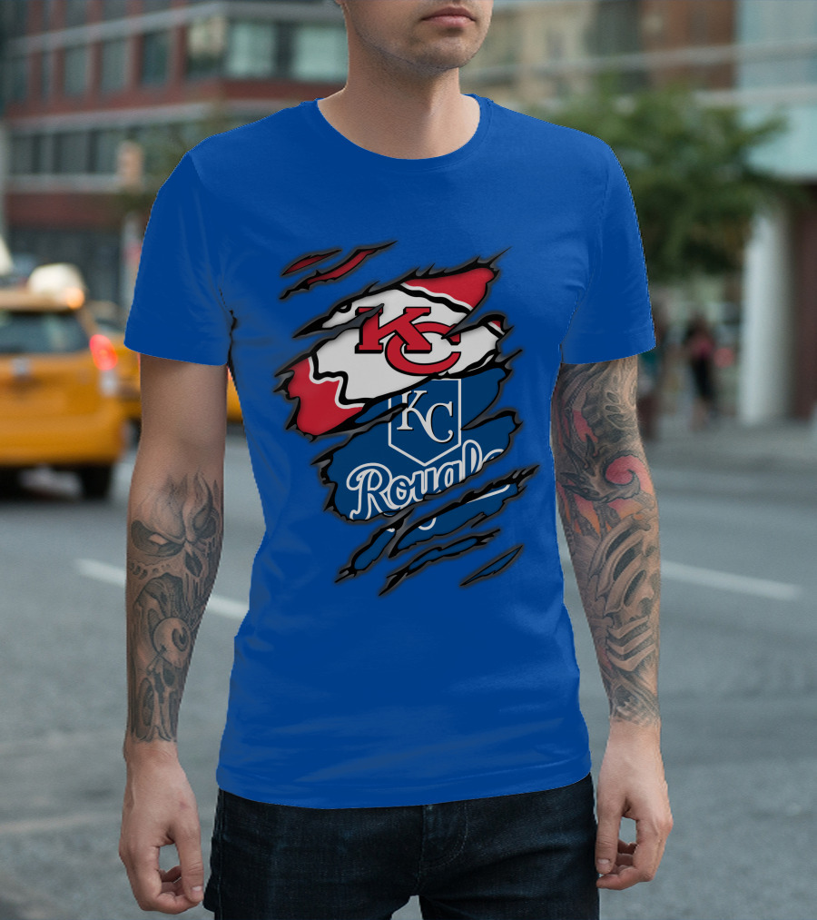 Kansas City Chiefs Royals KC Logo Mashup T-Shirt