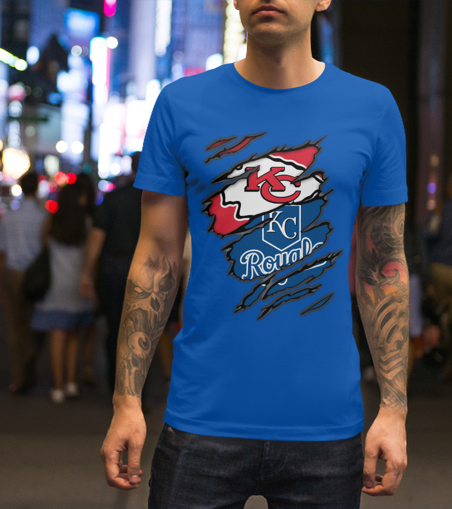 Kansas City Chiefs Royals KC Logo Mashup T-Shirt