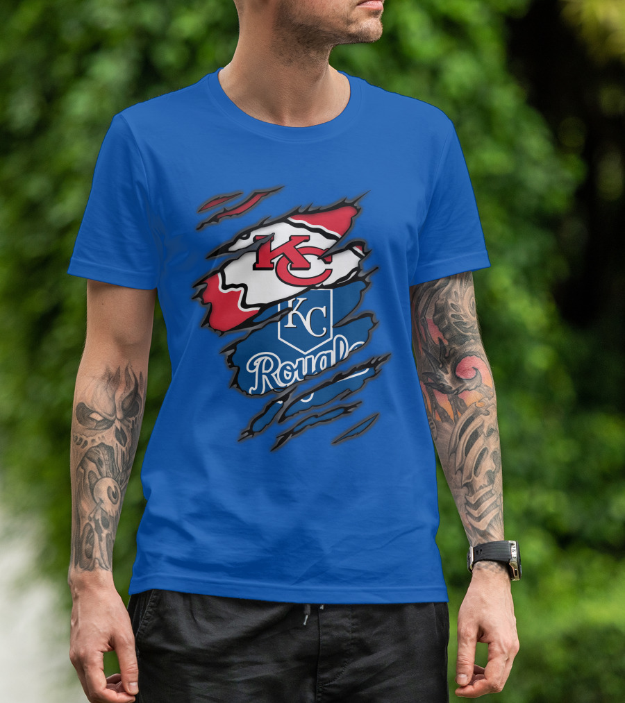 Kansas City Chiefs Royals KC Logo Mashup T-Shirt