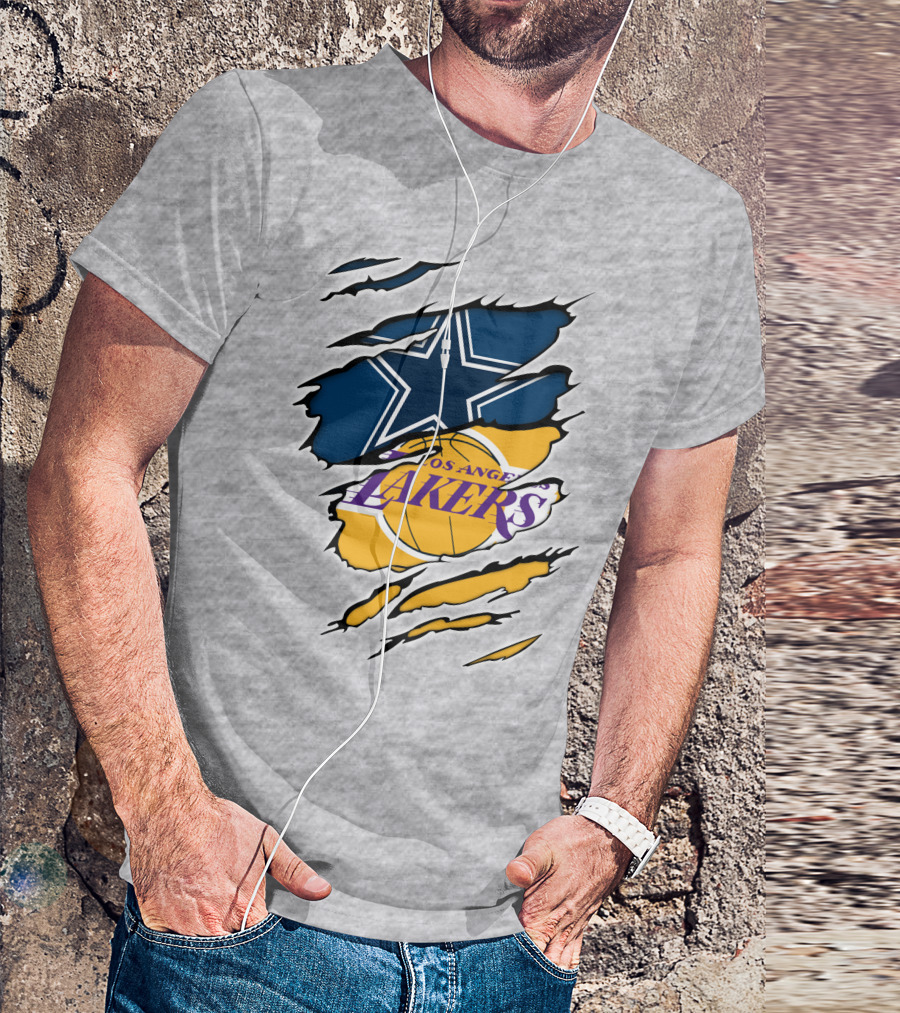 Dallas Cowboys Los Angeles Lakers Logo Mashup T-Shirt