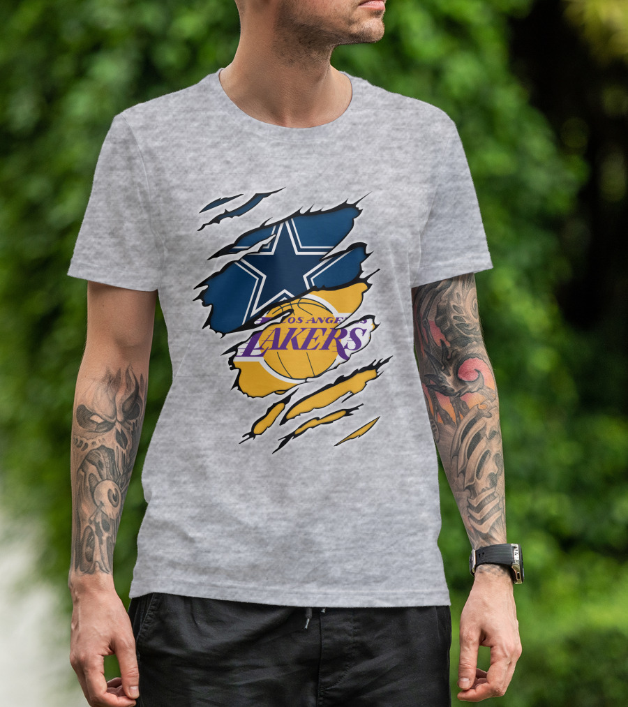 Dallas Cowboys Los Angeles Lakers Logo Mashup T-Shirt