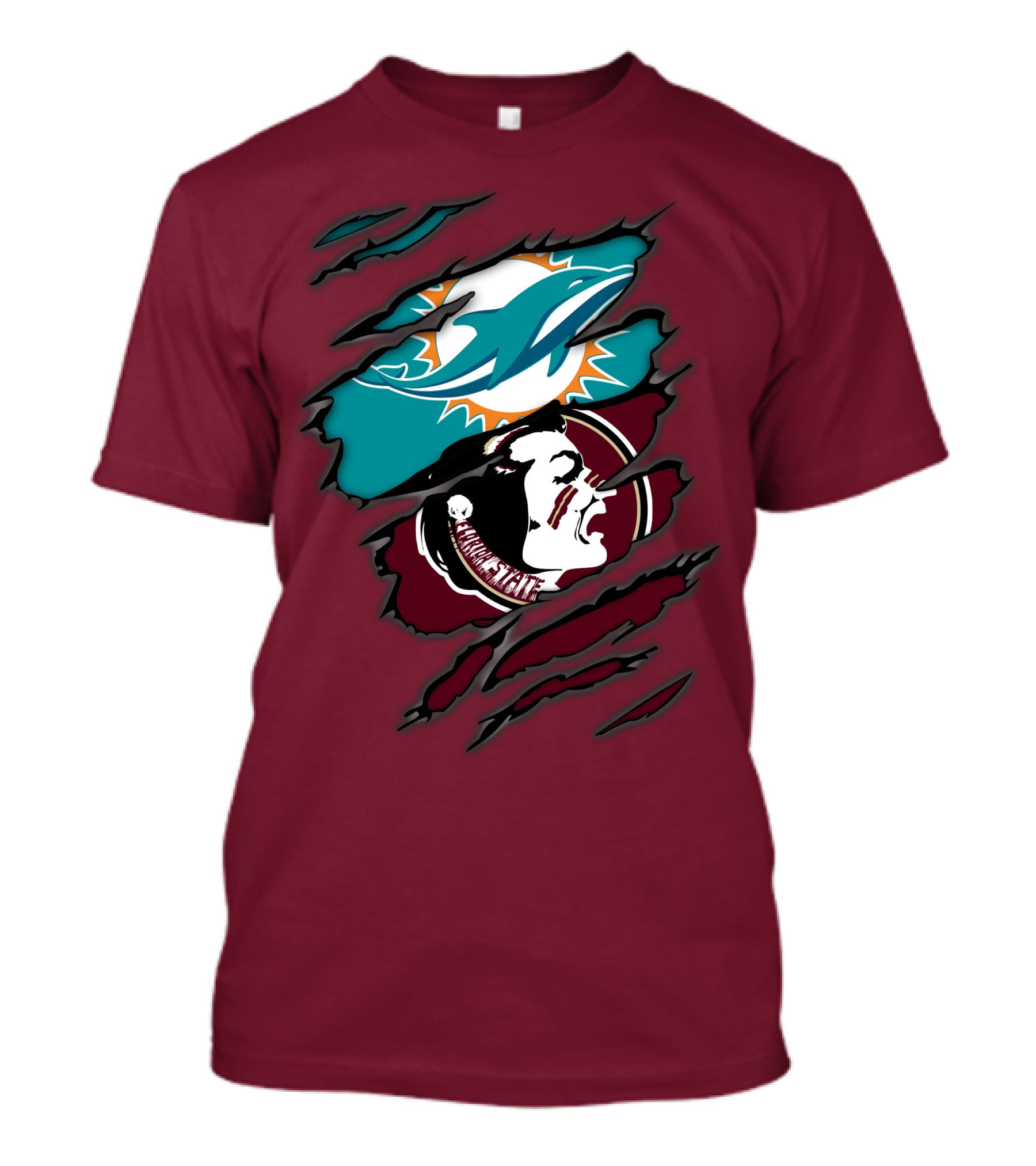 Miami Dolphins Florida State Seminoles Logo Mashup T-Shirt