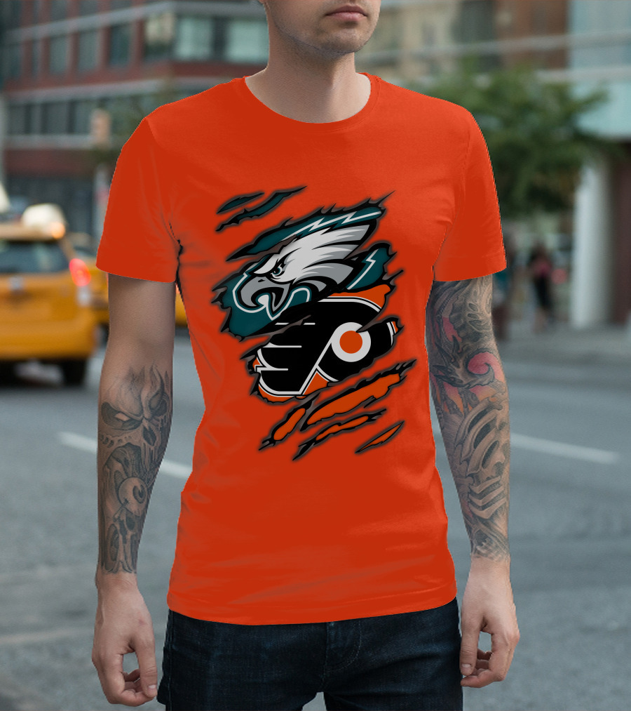 Philadelphia Eagles Flyers Logo Mashup T-Shirt
