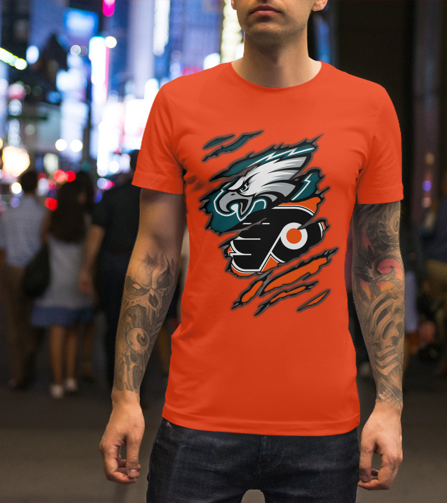 Philadelphia Eagles Flyers Logo Mashup T-Shirt
