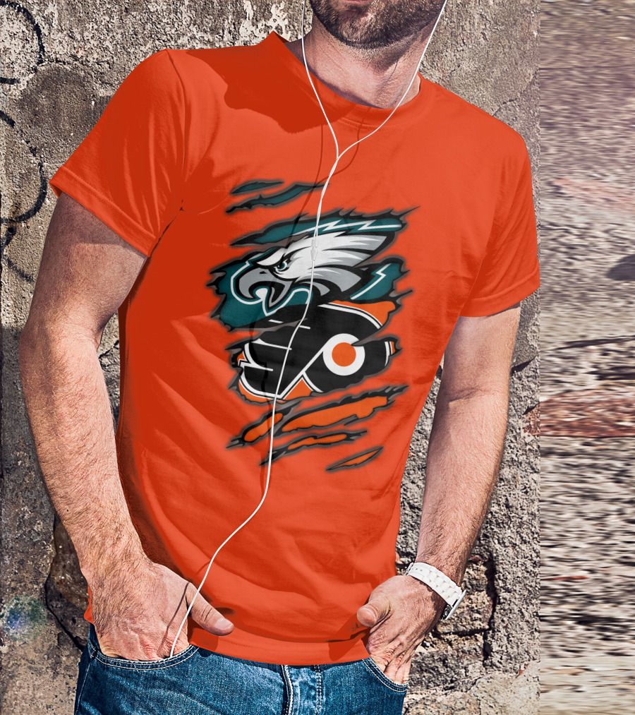 Philadelphia Eagles Flyers Logo Mashup T-Shirt