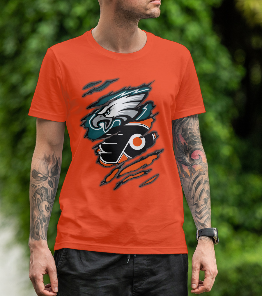 Philadelphia Eagles Flyers Logo Mashup T-Shirt