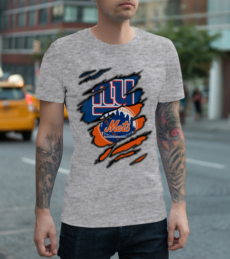 New York Giants Mets Crossover Claw Marks T-Shirt