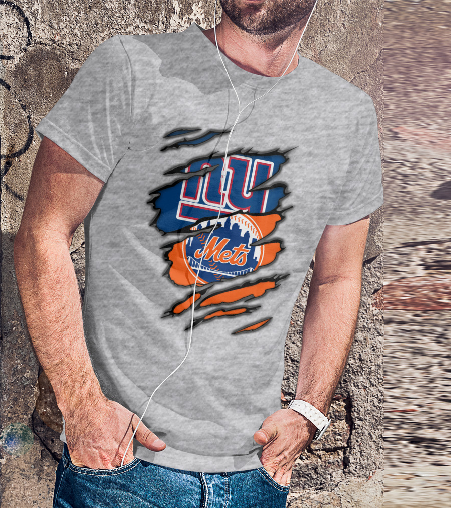 New York Giants Mets Crossover Claw Marks T-Shirt