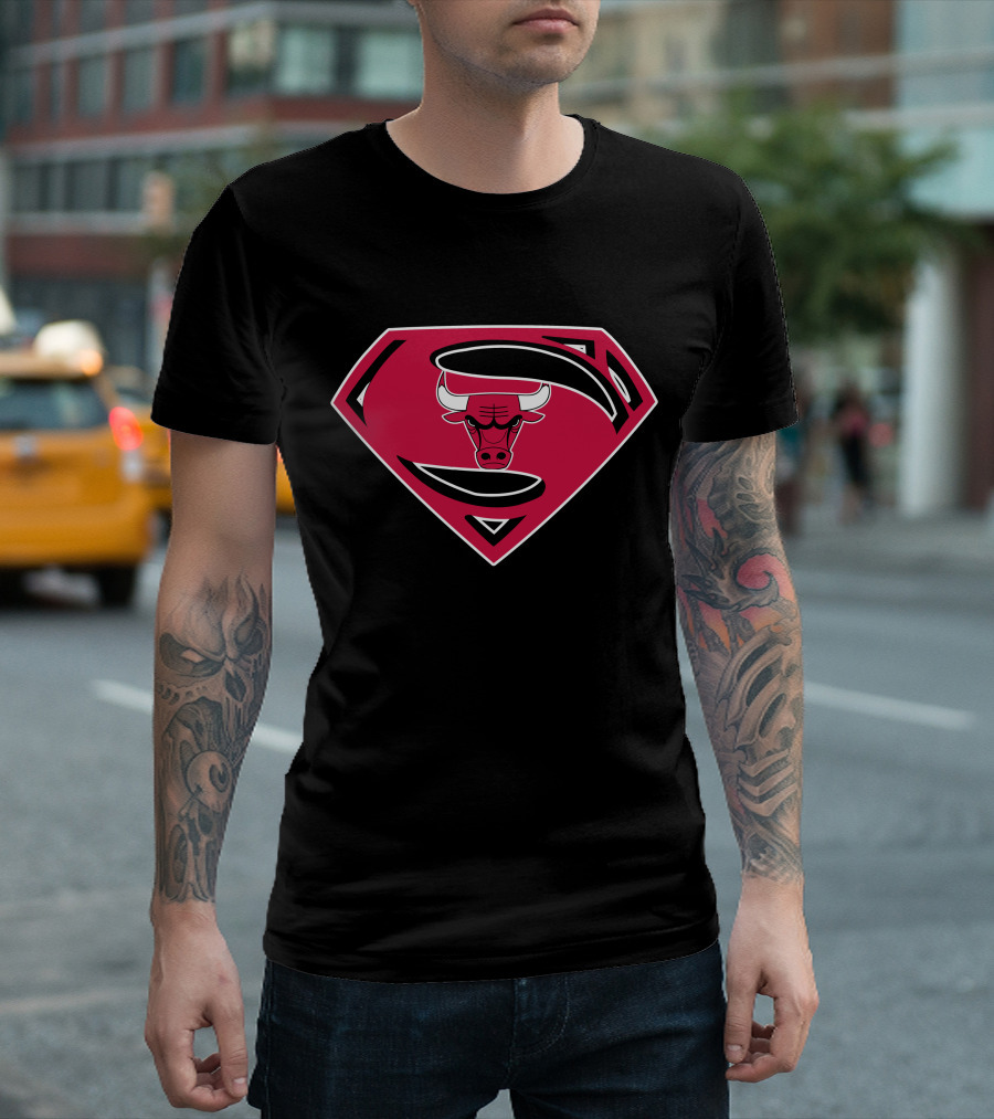 Superman Chicago Bulls Logo Symbol Mashup T-Shirt