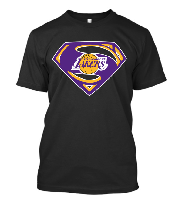 Los Angeles Lakers Purple Superman Shield T-Shirt