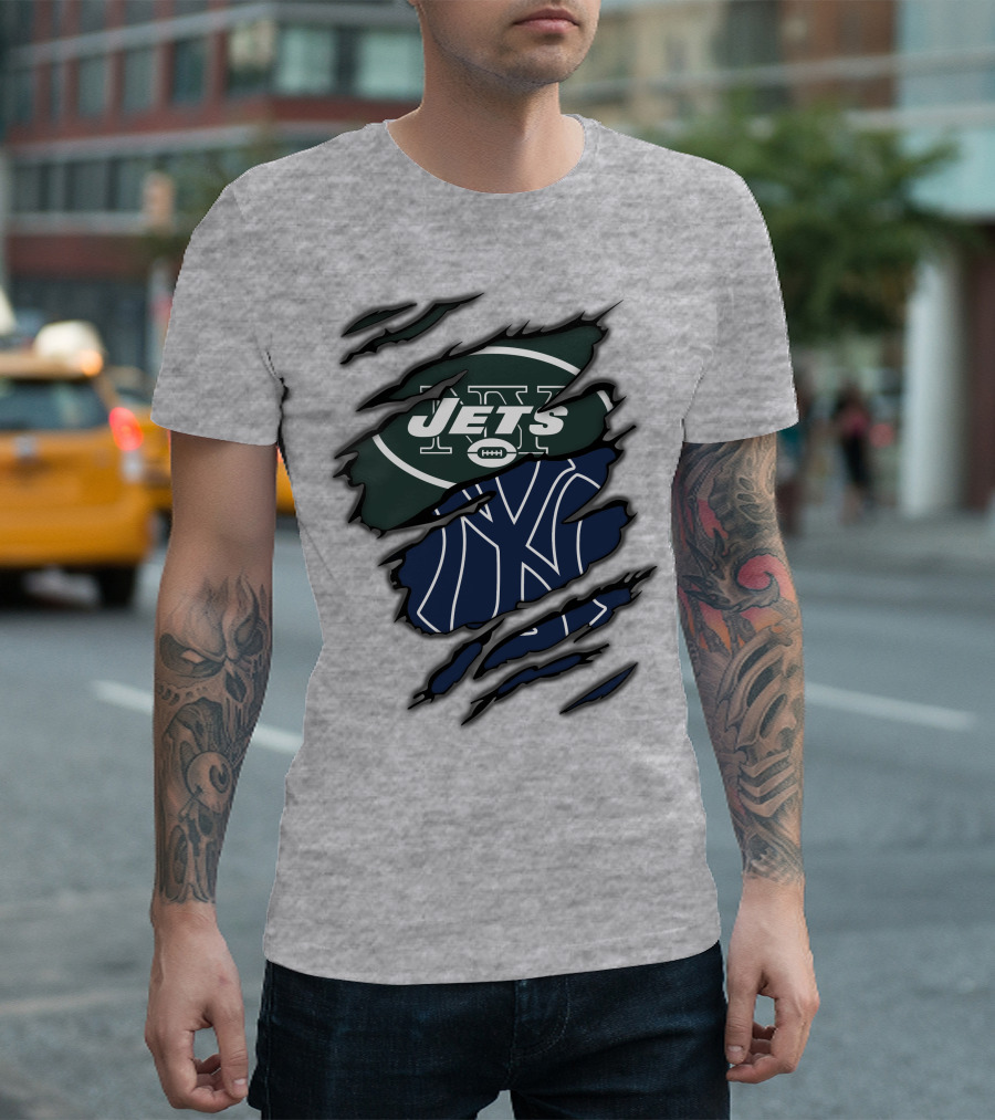Jets Yankees Ny Football Baseball Logos T-Shirt