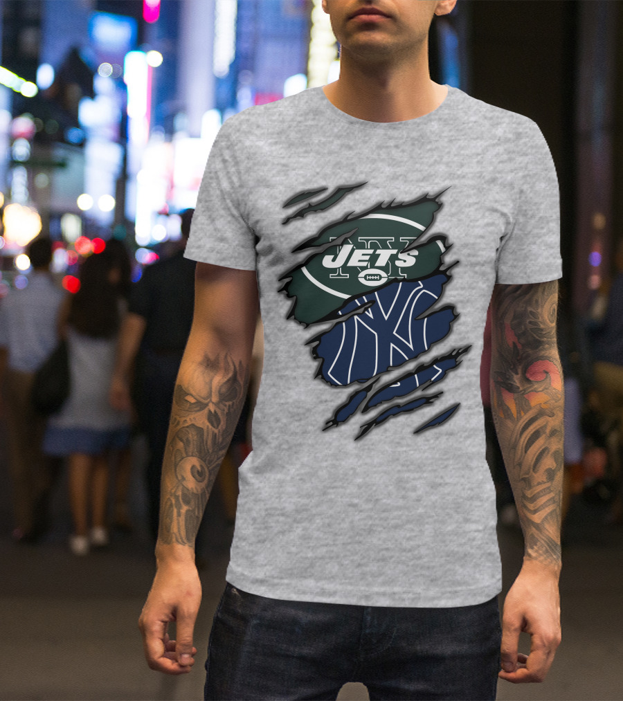 Jets Yankees Ny Football Baseball Logos T-Shirt