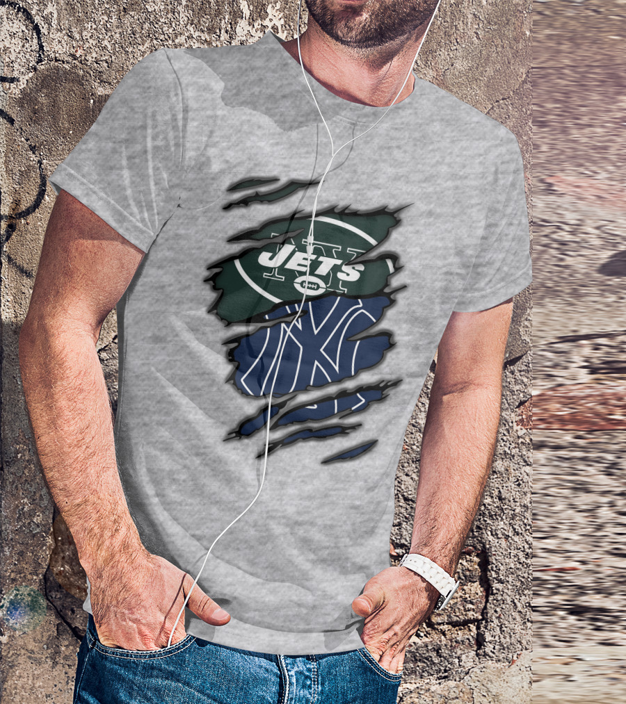 Jets Yankees Ny Football Baseball Logos T-Shirt