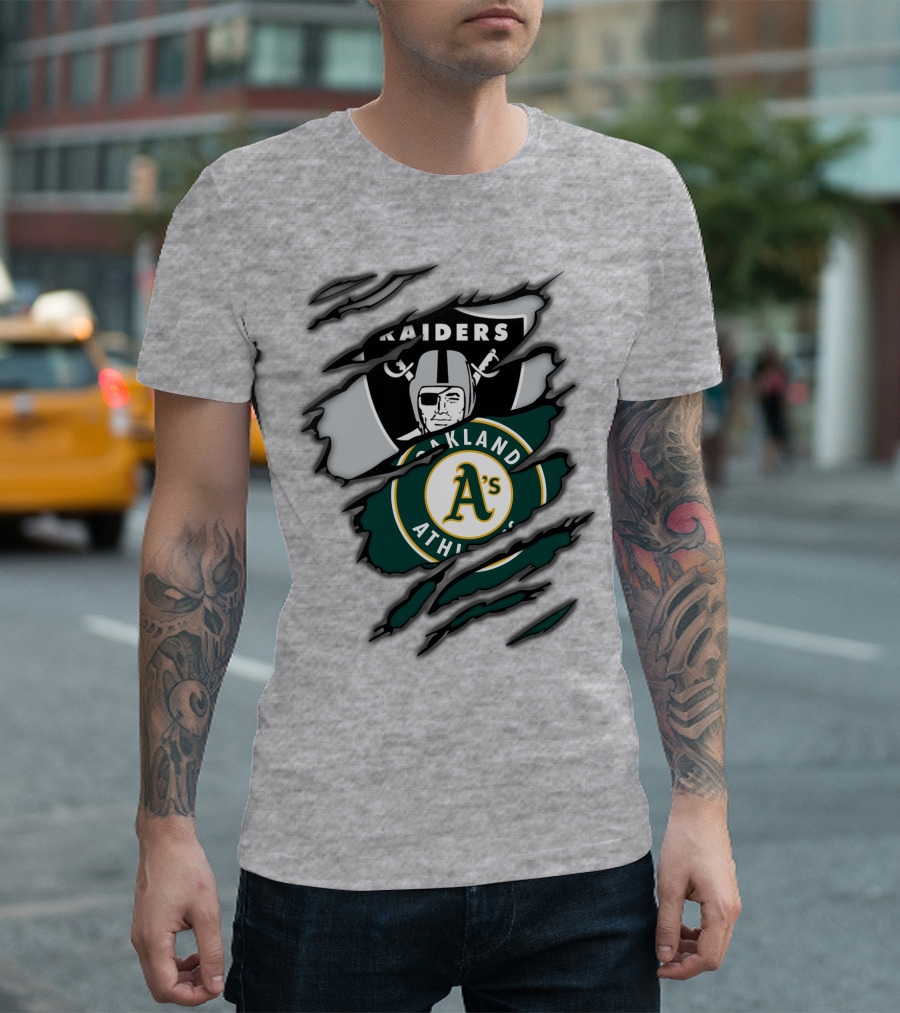 Raiders Oakland Athletics A's Logo Crossover T-Shirt